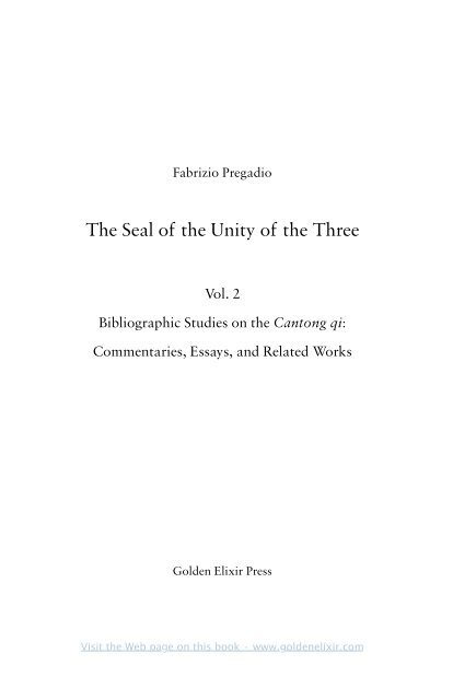 The Seal of the Unity of the Three â Vol. 2 - The Golden Elixir