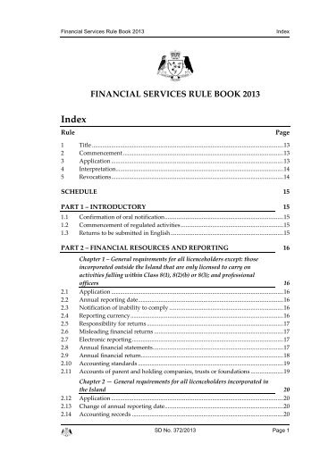 Financial Services Rule Book - Financial Supervision Commission
