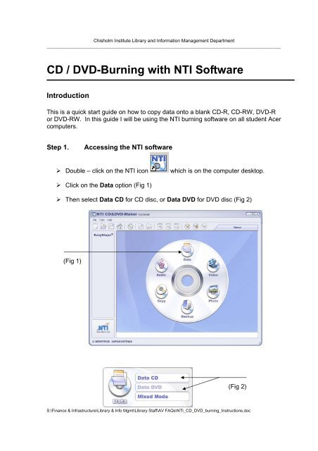 CD / DVD-Burning with NTI Software - Library