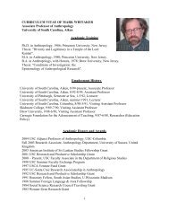 1 CURRICULUM VITAE OF MARK WHITAKER Associate Professor ...