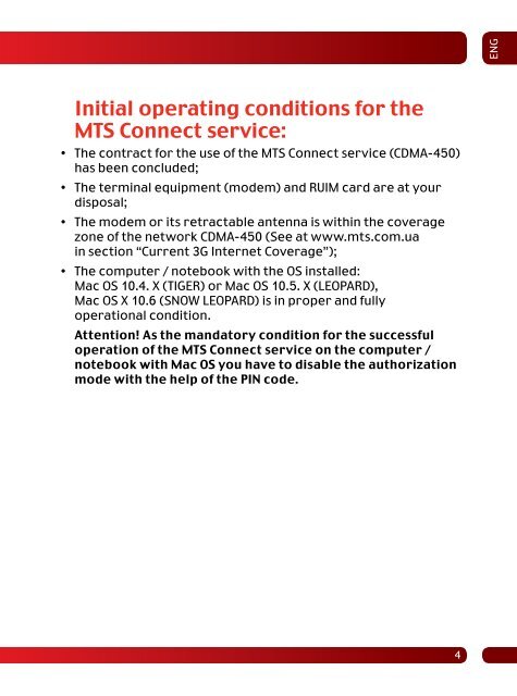 USB-Modem VW 110 Installation and connection manual for MAC ...