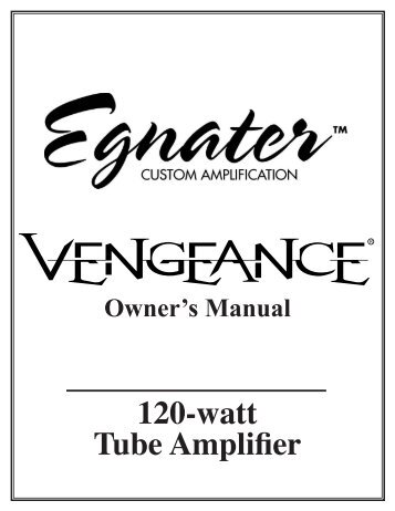 Vengeance User Manual - Egnater Amplification