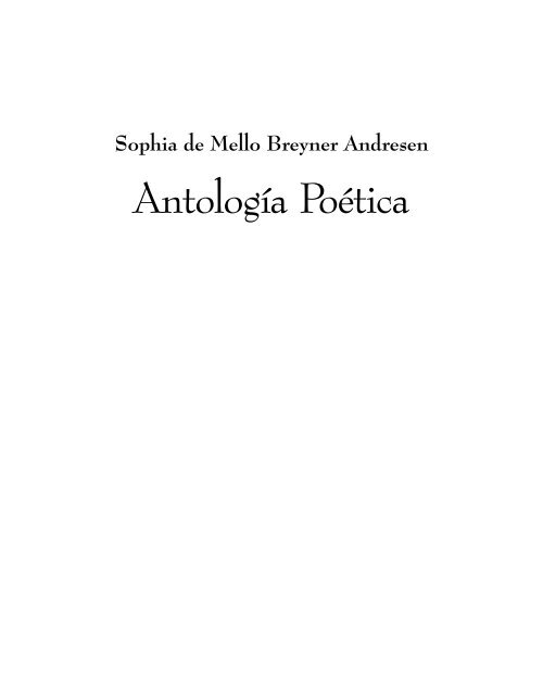 Sophia de Mello PDF - Arquitrave