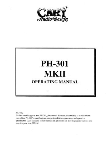 PH 301 MKII - v2 - Cary Audio Design
