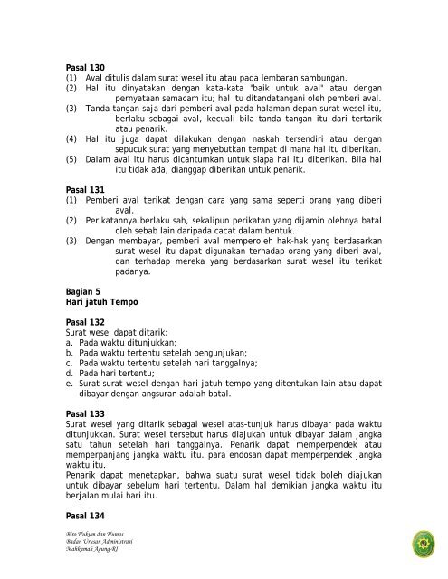 KITAB UNDANG-UNDANG HUKUM DAGANG (Wetboek ... - MS Aceh