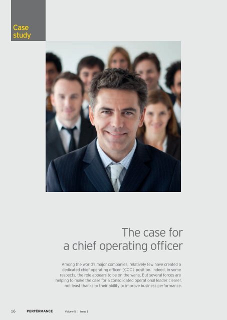 The case for a chief operating officer - Ernst & Young