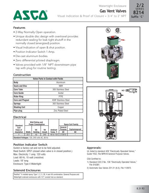 8214 ^ - ASCO Valve Net