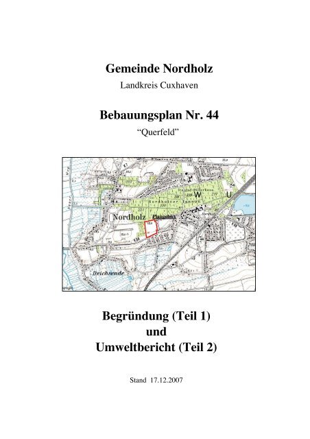 B-Plan 44 BegrÃ¼ndung - Brockplan.de