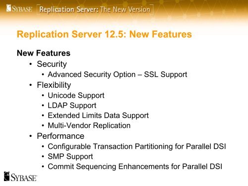 Replication Server Presentation - Sybase