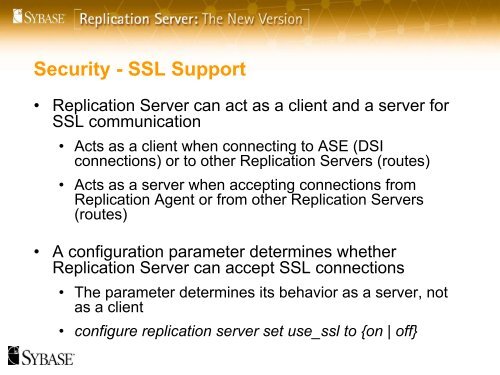 Replication Server Presentation - Sybase