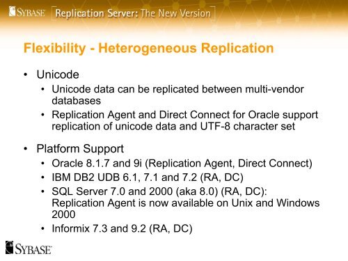 Replication Server Presentation - Sybase