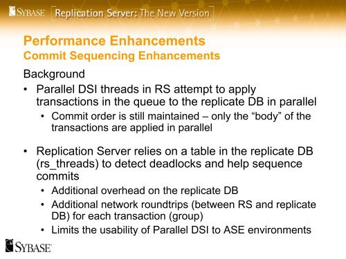 Replication Server Presentation - Sybase