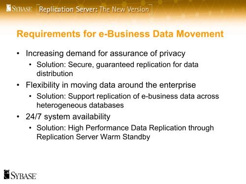 Replication Server Presentation - Sybase