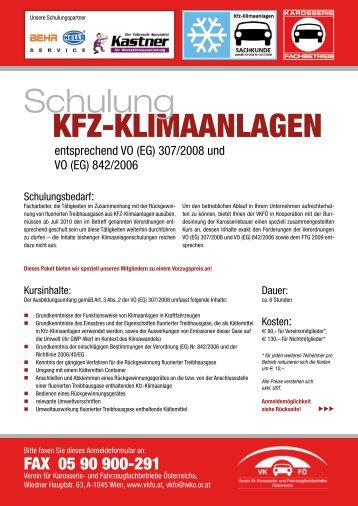 KFZ-Klimaanlagen Schulung - Karosseriefachbetrieb