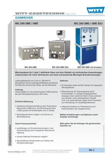 MG 200-2ME/3ME EEx - WITT Gasetechnik GmbH