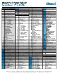 Shaw Plan Personalizer - Saskatoon