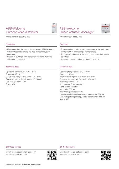 ABB-Welcome User Manual - Busch-Jaeger Elektro GmbH