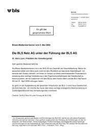 Die BLS Netz AG unter der Führung der BLS AG