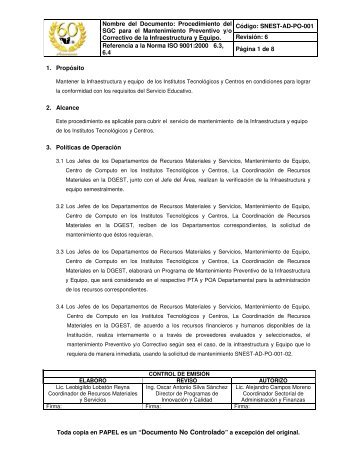 SNEST-AD-PO-001 MTTO.pdf - Instituto TecnolÃ³gico de Toluca