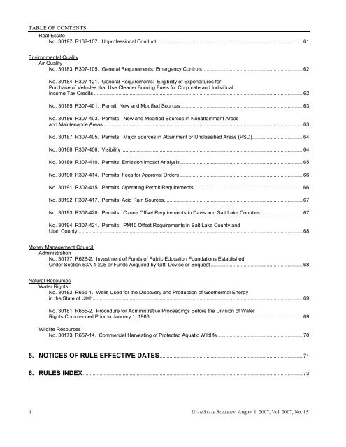 Vol. 2007, No. 15 (08/01/2007) PDF - Administrative Rules - Utah.gov