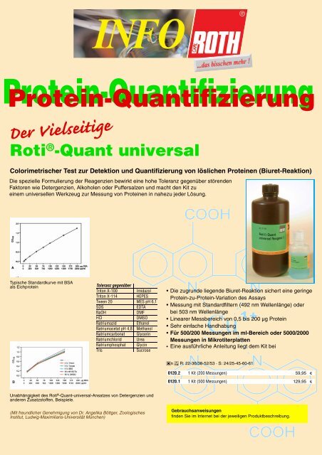 Protein-Quantifizierung - bei Carl Roth