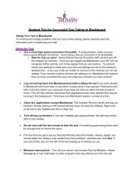 Student Tips for Successful Test Taking in Blackboard