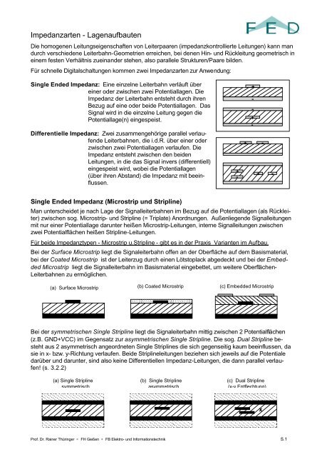 Impedanzarten - Lagenaufbauten - FED-Wiki