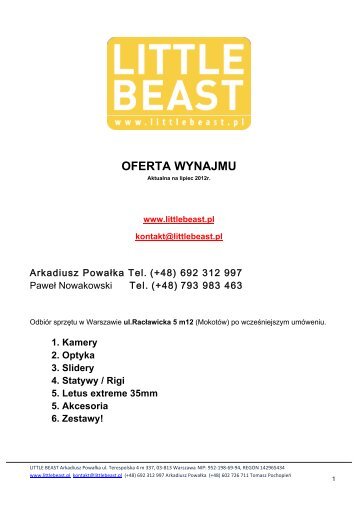 OFERTA WYNAJMU - Little Beast