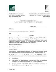 Amendment agreement to the GMRA 1995 - ICMA
