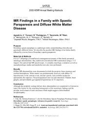 MR Findings in a Family with Spastic Paraparesis ... - For Members