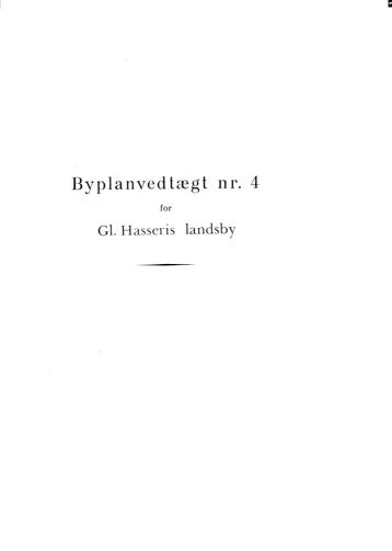 ByplanvedtÃƒÂ¦gt nr. 4 Gl. Hasseris Landsby - Aalborg Kommune