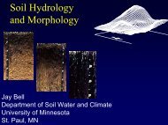 Soil Hydrology and Morphology - University of Minnesota