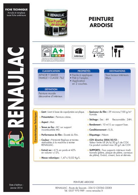 PEINTURE ARDOISE - Renaulac