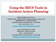 Using the HICS Tools in Incident Action Planning - The 2012 ...