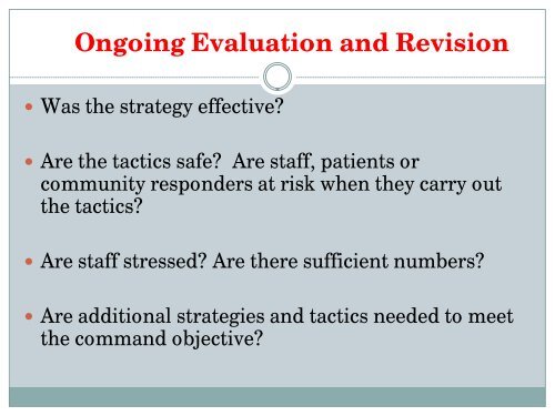 Using the HICS Tools in Incident Action Planning - The 2012 ...