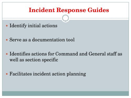 Using the HICS Tools in Incident Action Planning - The 2012 ...