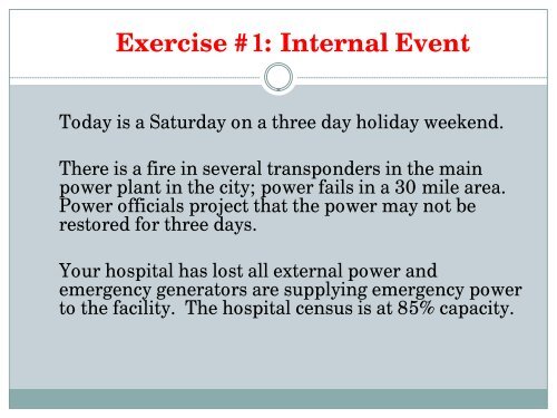 Using the HICS Tools in Incident Action Planning - The 2012 ...