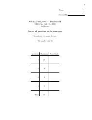 1 Name: Student ID: CS 411a/433a/538a â Databases II Midterm ...