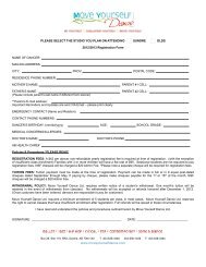 REGISTRATION FORM & WAIVER - Move Yourself Dance