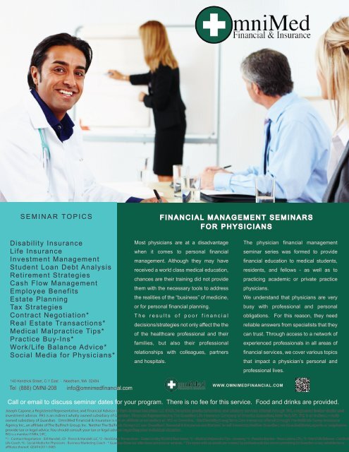 OmniMed Seminar Flyer - OmniMed Financial & Insurance
