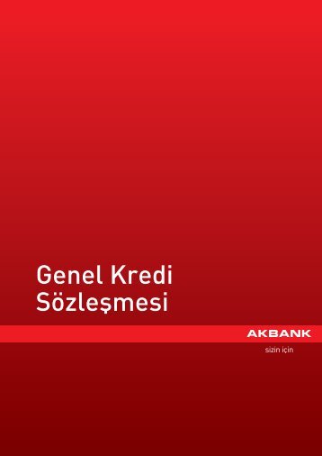 Genel Kredi Sözleşmesi