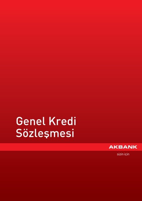 Genel Kredi Sözleşmesi