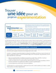 Trouver une idÃ©e de projet en expÃ©rimentation - Expo-sciences