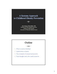 A Systems Approach to Childhood Obesity Prevention - Terry Huang