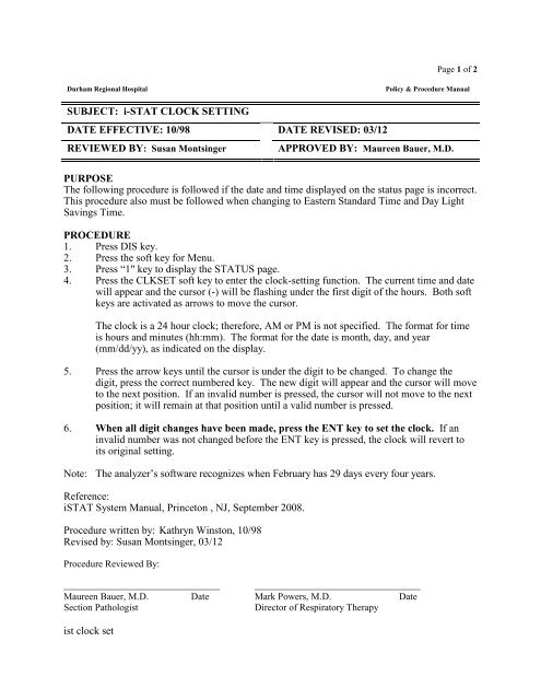 i-STAT in Respiratory Care