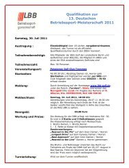 Qualifikation zur 13. Deutschen Betriebssport-Meisterschaft 2011