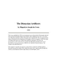 The Dionysian Artificers - MasterMason.com