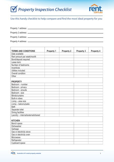 Condo Inspection Checklist Printable