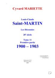 Cyvard MARIETTE Louis-Claude Saint-Martin Les ... - Martinisme.be