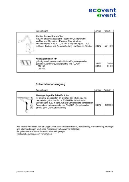 Preisliste - ecovent